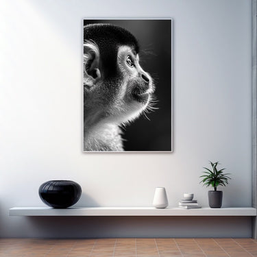 Monkey Painting Black and White